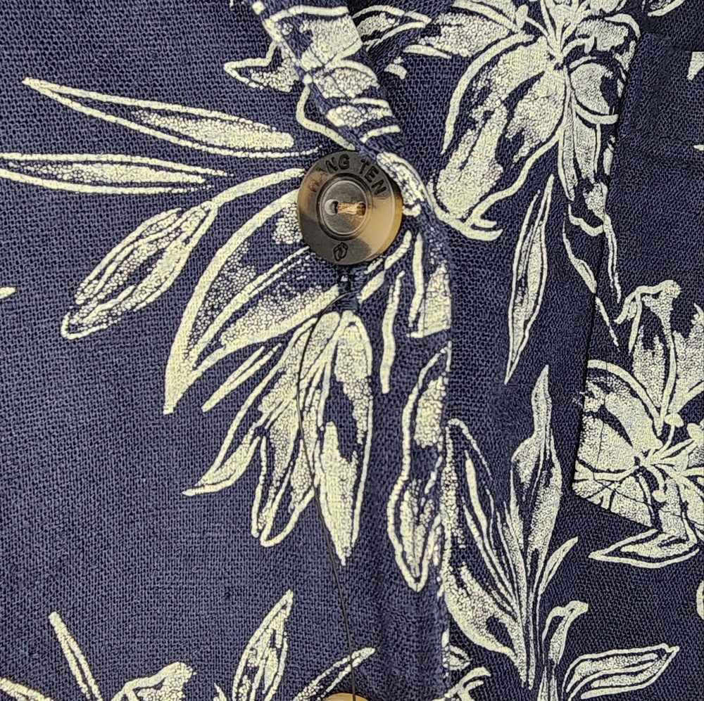 HANG TEN Goldie shirt, linen, button up, collar, size M - Picture 7 of 9